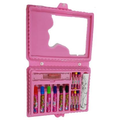 Estojo Girls Rule 33 Peças Rosa - Regal - Kit para Desenho Técnico