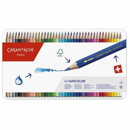 Imagem de Estojo Lápis Aquarelado Caran Dache Fancolor 40 Cores