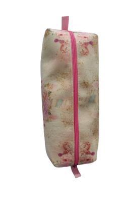 Imagem de Estojo Lápis Nylon Unicórnio Rosa Material Escolar Menina