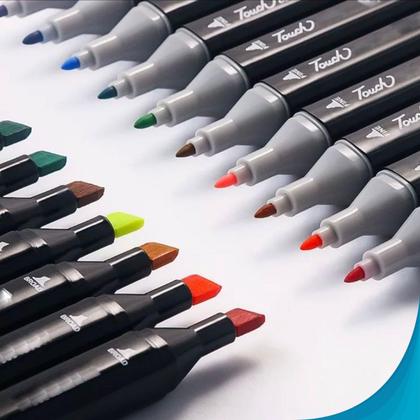 Imagem de Estojo Organizador Com Canetinhas Peças Cores Intensas Ideal Para Crianças Pronta Entrega