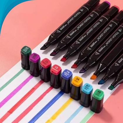 Imagem de Estojo Organizador Com Canetinhas Peças Cores Intensas Ideal Para Crianças Pronta Entrega
