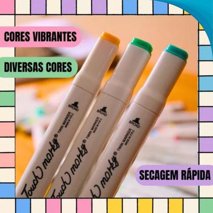 Imagem de Estojo Organizador Com Canetinhas Peças Cores Intensas Ideal Para Crianças Pronta Entrega