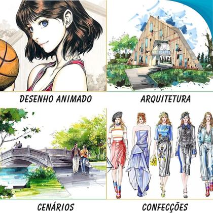 Imagem de Estojo Organizador Com Canetinhas Peças Cores Intensas Ideal Para Crianças Pronta Entrega