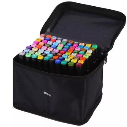 Imagem de Estojo Organizador Com Canetinhas Peças Cores Intensas Ideal Para Crianças Pronta Entrega