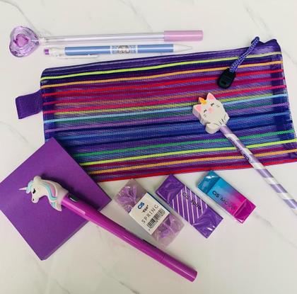 Imagem de Estojo Ou Necessaire Multiuso Com Listras Nylon NS-3775