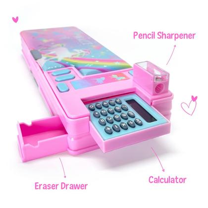 Imagem de Estojo para Lápis Hot Focus Unicorn com Calculadora e Apontador