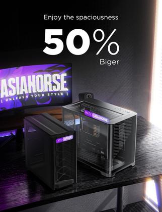 Estojo para PC AsiaHorse Pegasus-Black Micro ATX de câmara dupla