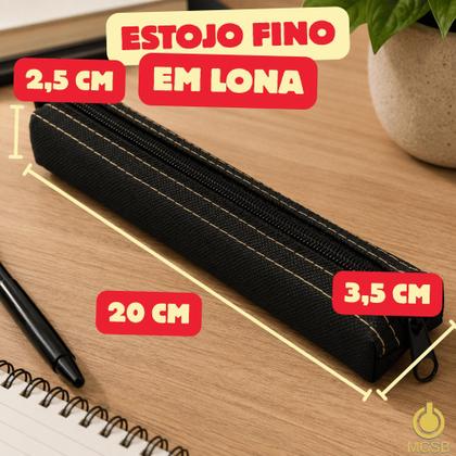 Imagem de Estojo Pequeno Fino Unissex Para Escola Faculdade Tecido New