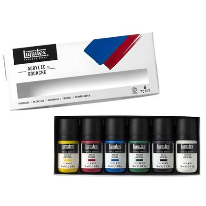 Imagem de Estojo Tinta Guache Acrílica Liquitex 59ml C/6 Cores Primárias