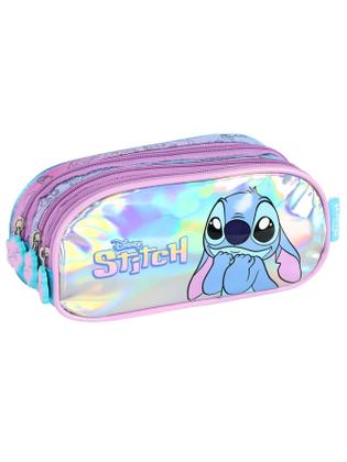 Imagem de Estojo Triplo Infantil Lilo Stitch Holográfico Arco Íris