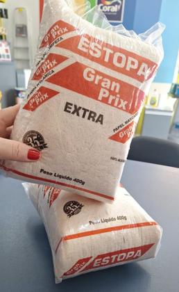 Imagem de Estopa  Extra 400gr 100 Algodão  GRAND PRIX kit com 2 pacotes