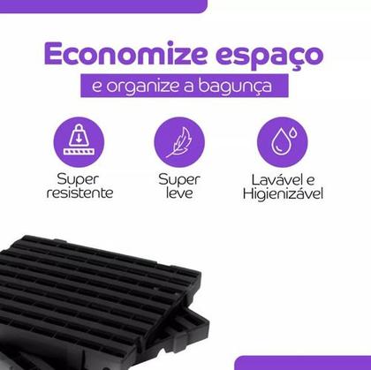 Imagem de Estrado Plástico 50X50cm Preto Arqplast