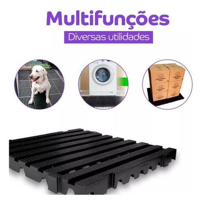 Imagem de Estrado Plástico 50X50cm Preto Arqplast