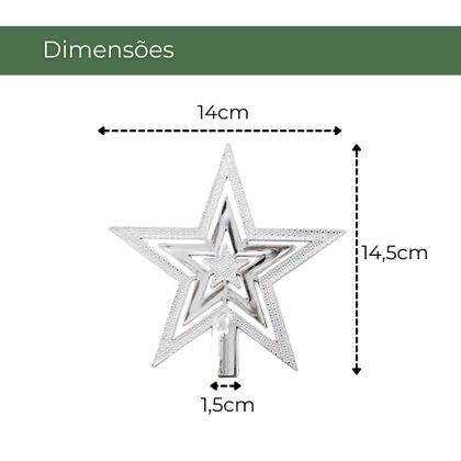 Imagem de Estrela Árvore de Natal Ponteira Brilhante Decoração Enfeite de Natal