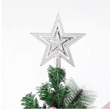 Imagem de Estrela Árvore de Natal Ponteira Brilhante Decoração Enfeite de Natal