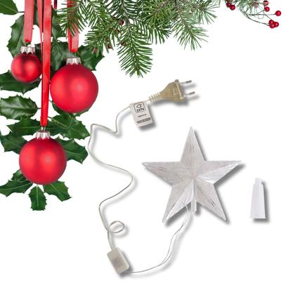 Imagem de Estrela  Árvore Pinheiro de Natal Ponteira Colorida LED 127V