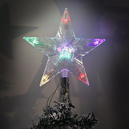 Imagem de Estrela Ponteira para Árvore de Natal Colorida LED Colorido