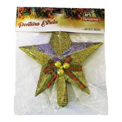 Imagem de Estrela Ponteira Topo Árvore Natal Art Christmas Glitterado