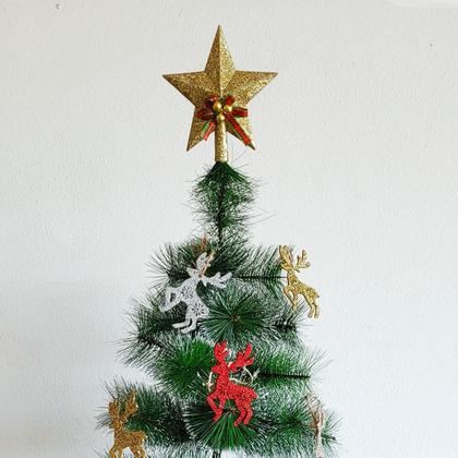 Imagem de Estrela Ponteira Topo Árvore Natal Art Christmas Glitterado