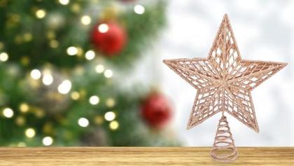 Imagem de Estrela Ponteira Vazada Várias Cores Com Glitter Para Árvore De Natal