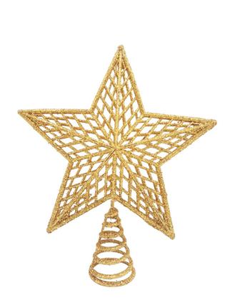 Imagem de Estrela Ponteira Vazada Várias Cores Com Glitter Para Árvore De Natal
