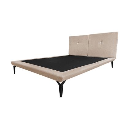 Imagem de Estrutura Queen para Cama Japonesa Ninho Eiffel com Cabeceira Almofada Linho Bege