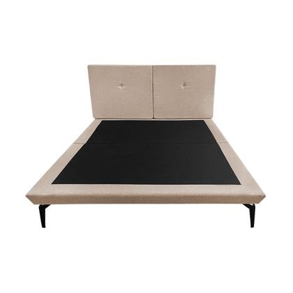 Imagem de Estrutura Queen para Cama Japonesa Ninho Eiffel com Cabeceira Almofada Linho Bege