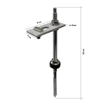 Imagem de Estrutura Suporte Fixa Placa Painel Solar Alumínio Inox