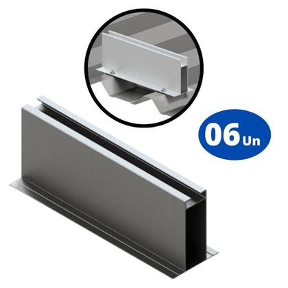 Imagem de Estrutura Suporte Mini Trilho Fixador Placa Painel Solar Alumínio e Inox Telha Metálica  Perfil Master  Kit 06 Un