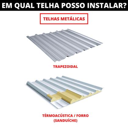 Imagem de Estrutura Suporte Z Fixador Placa Painel Solar Alumínio e Inox Para Telha Metálica Ondulada  Perfil Master  Kit 02 Un