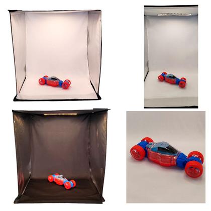 Imagem de Estudio Fotográfico 60x60 Dobrável Led 3 Tons 8000k 2 Fundos