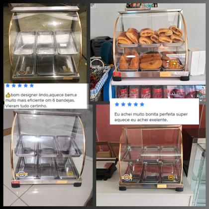 Imagem de Estufa De Salgados Dupla Curva 6 Bandejas Quente Inox 220v
