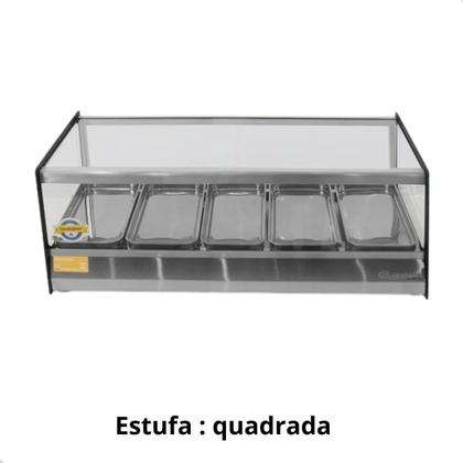 Imagem de Estufa vitrine aquecedora para salgados 3 bandejas 127v