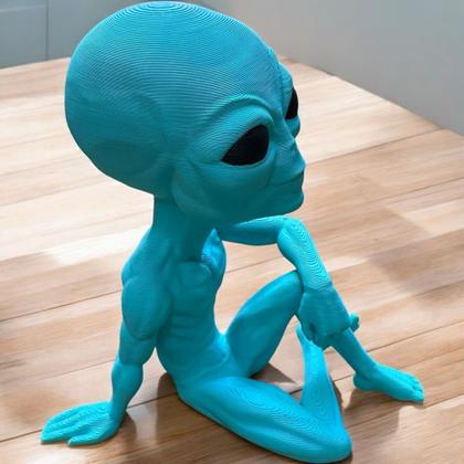 Imagem de Et Alien Extraterrestre Sentado - Enfeite - Decoração Azul