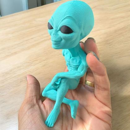 Imagem de Et Alien Extraterrestre Sentado - Enfeite - Decoração Azul