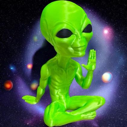 Imagem de Et Alien Extraterrestre Sentado - Enfeite - Decoração Verde
