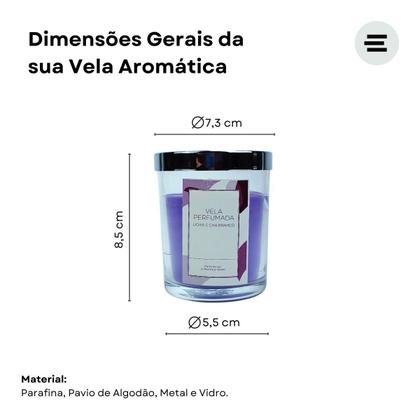 Imagem de ETHMIX, Vela Aromática Perfumada, Lichia e Chá Branco, Longa Duração