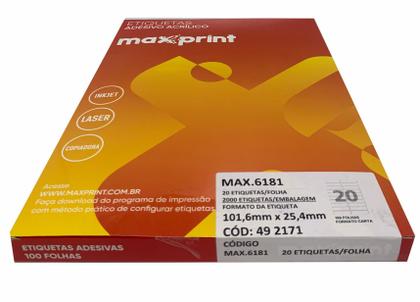 Imagem de Etiqueta 6181 ink/las 25,4x101,6mm 100fls maxprint
