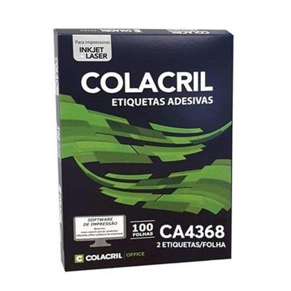 Imagem de ETIQUETA ADESIVA COLACRIL CA4368 143,4x199,9x1 C/ 100FOLHAS
