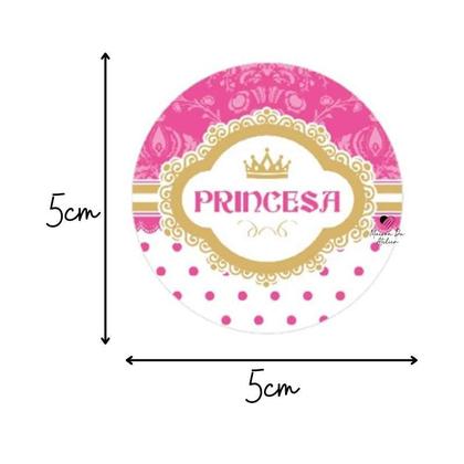 Imagem de Etiqueta Adesiva Cromo Princesa 5 cm 50 Unidades