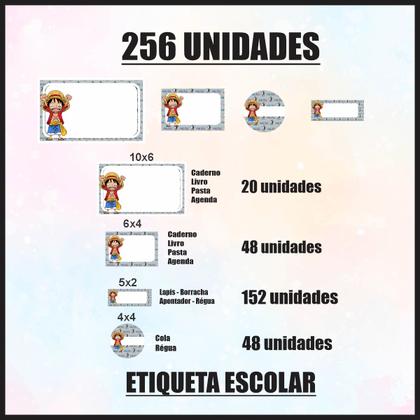 Imagem de Etiqueta Adesiva Escolar em Vinil Tema Personagem Diversos