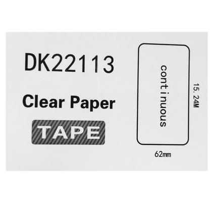 Imagem de Etiqueta Compativel P/ Uso Brother Dk-2113 Transparente 62mm