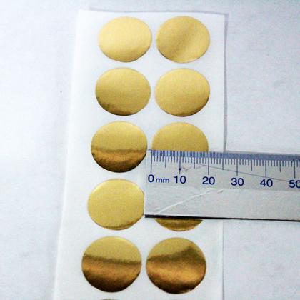 Imagem de Etiqueta Dourada, Corte Liso 2x2cm P/ Chancela Rolo 100 Unid