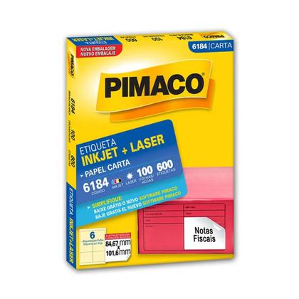Imagem de Etiqueta pimaco carta 6184 84,67 x 101,6 com 100 fls  6 etiq. p/ folha