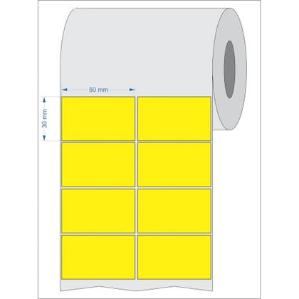 Imagem de Etiquetas Adesivas 50x30 Mm Couchê 2 Colunas Amarelo 32 Metros