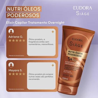 Imagem de Eudora Elixir Capilar Tratamento Overnight Siàge Nutri Óleos Poderosos 150ml