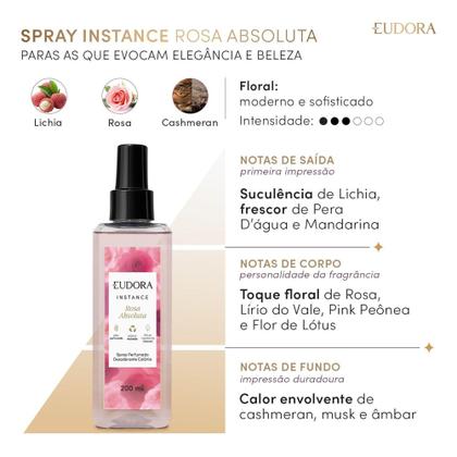 Imagem de EUDORA INSTANCE ROSA ABSOLUTA SPRAY PERFUMADO COLONIA 200ml