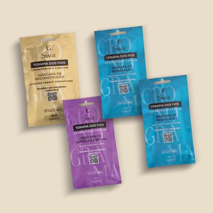Imagem de Eudora Kit Cronograma Capilar Hidratação Siàge Terapia dos Fios 60 ml cada (4 itens)