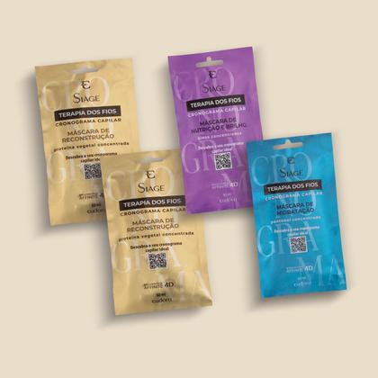 Imagem de Eudora Kit Cronograma Capilar Reconstrução Siàge Terapia dos Fios 60 ml cada (4 itens)