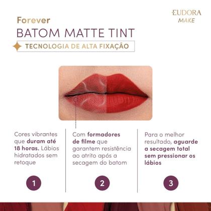 Imagem de Eudora Make Forever Batom Líquido Nude Icônico Matte Tint 4ml